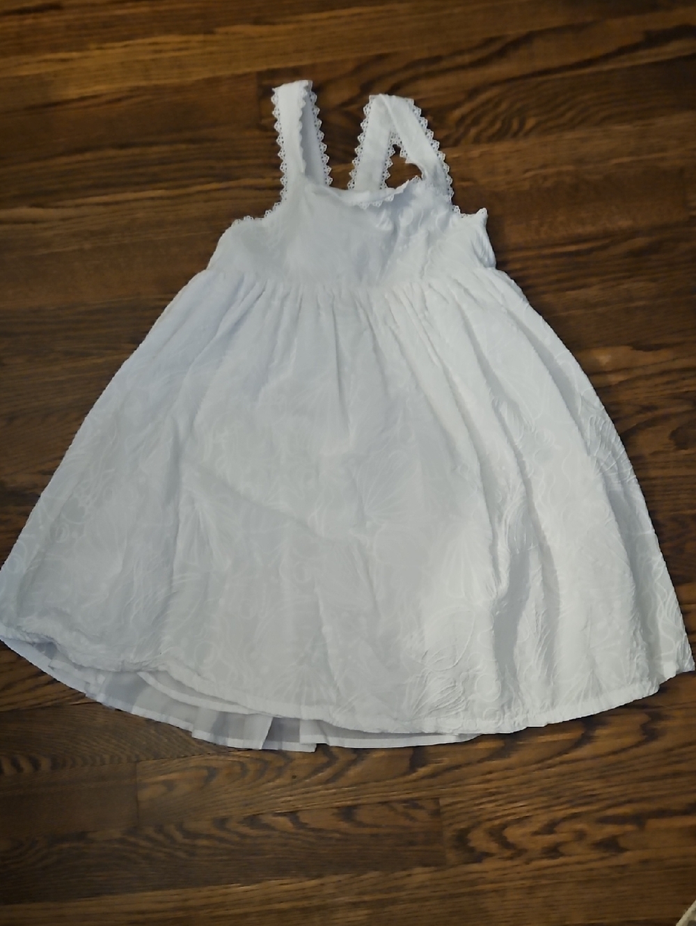 White Sleeveless Eyelet Sundress for Girls
